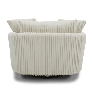 Boomer Mega Ivory Large Swivel Chair with 2 Toss Pillows Two Pack