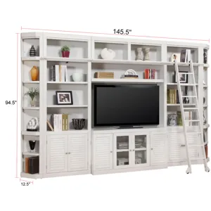 Boca 7 Piece Entertainment Wall with Corner Bookcases