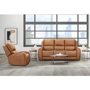 Belmont Lyric Caramel Zero Gravity Power Reclining Sofa and Recliner