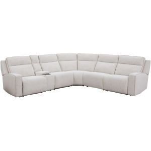 Lancaster Fluffy River Rock 6 Piece Zero Gravity Power Reclining Sectional with Power Adjustable Headrests