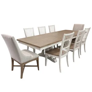 Americana Modern Dining 88 inch Trestle Extendable Dining Table