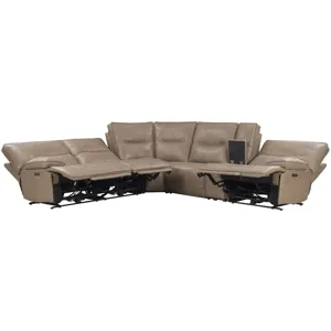 Gladiator Genova Mocha 6 Piece Modular Zero Gravity Power Reclining Sectional with Power Adjustable Headrests