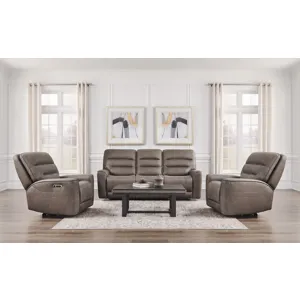 Lawson Sydney Brunette Zero Gravity Power Reclining Sofa and 2 Recliners