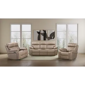Theon Stokes Toffee Manual Reclining Sofa Loveseat and Recliner