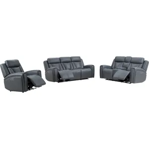 Maveric Bette Lapis Zero Gravity Power Reclining Sofa Loveseat and Recliner