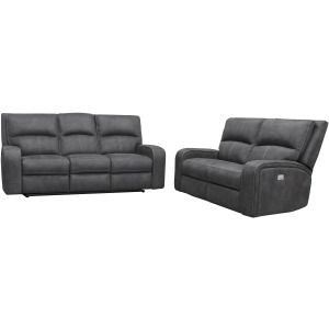 Polaris Slate Power Reclining Sofa and Loveseat