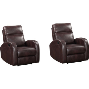Devin Pebble Brown Manual Recliner Two Pack