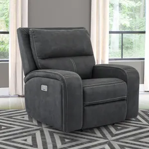 Polaris Slate Power Reclining Sofa and Two Recliners