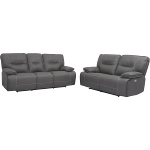 Spartacus Haze Power Reclining Sofa and Loveseat