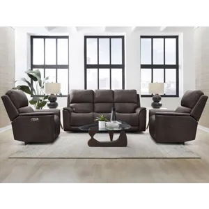 Easton Steamboat Brown Zero Gravity Power Reclining Sofa and 2 Recliners