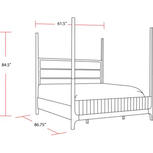 Escape Bedroom Queen Poster Bed 2 Nightstands and Dresser with Mirror