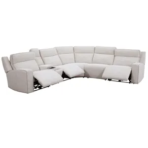 Lancaster Fluffy River Rock 6 Piece Zero Gravity Power Reclining Sectional with Power Adjustable Hea