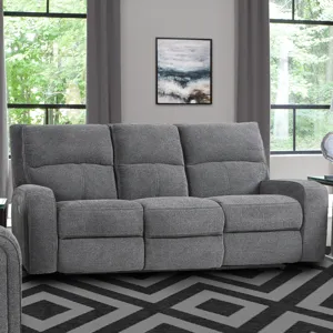 Polaris Bizmark Grey Power Reclining Sofa and Loveseat