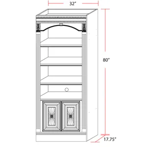 Huntington 32 Inch Open Top Bookcase