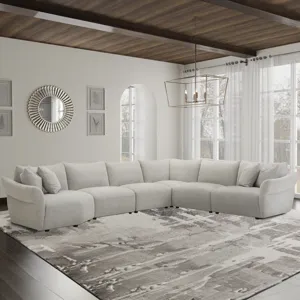 Playful Canes Cobblestone 6 Piece Modular Sectional