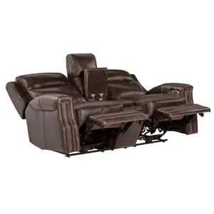 Hensley Smooth Espresso Power Reclining Sofa Loveseat and Recliner
