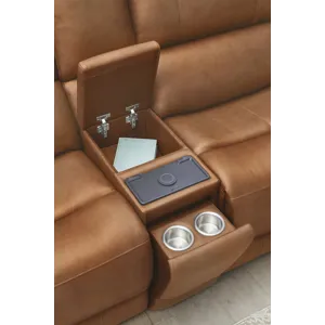 Belmont Lyric Caramel Entertainment Tilt Console with Wireless Charger
