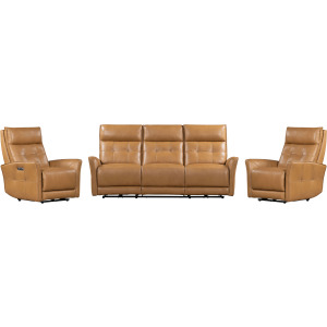 Gershwin Lucca Butterscotch Power Reclining Sofa and Two Recliners