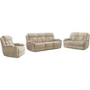Dalton Lucky Fawn Power Reclining Sofa Loveseat and Recliner