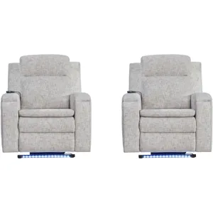 Armstrong Southampton Shore Power Recliner with Heat Massage and Auto-Glide Two Pack