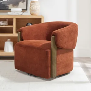 Finley Island Rust Swivel Accent Chair Two Pack