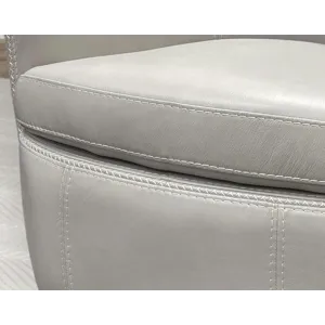 Barolo Steamboat Ice 100% Italian Leather Swivel Club Chair Two Pack