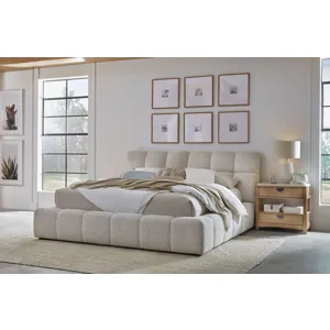 Escape Bedroom King Upholstered Bed and Nightstand