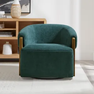 Finley Island Teal Swivel Accent Chair Two Pack