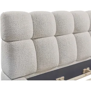 Escape Bedroom King Upholstered Bed with Dresser and Mirror
