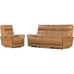 Gershwin Lucca Butterscotch Power Reclining Sofa and Recliner