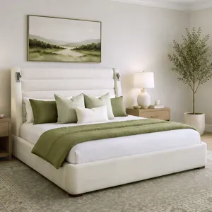 Giorgio Dreamy Linen Queen Bed with Speakers