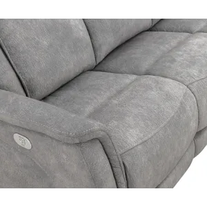 Linus Hudson Grey Power Reclining Sofa and Two Recliners