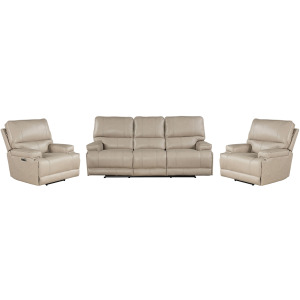 Whitman Verona Linen - Powered By Freemotion Power Reclining Sofa and Two Recliners