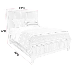 Escape Bedroom King Panel Bed 2 Nightstands and Dresser with Mirror