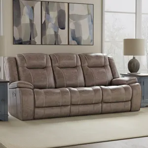 Blake Desert Taupe Manual Reclining Sofa and Loveseat