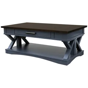 Americana Modern Denim Cocktail Table with 2 End Tables