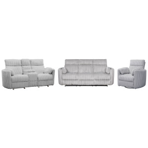 Radius Mega Grey Power Reclining Sofa Loveseat and Recliner