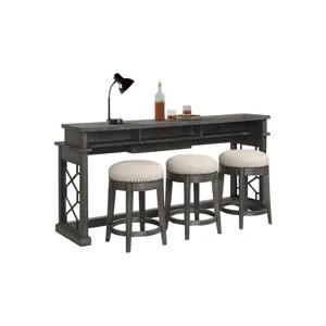 Sundance Smokey Grey Cocktail Table with 2 End Tables and Console Table with 3 Stools