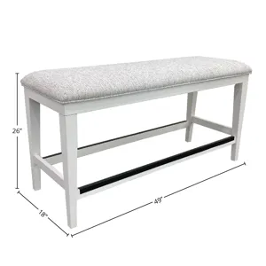 Americana Modern Dining 49 Inch Upholstered Counter Bench