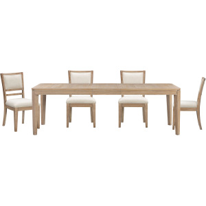 Breckenridge Dining 78 Inch Rectangular Table with 4 Upholstered Chairs
