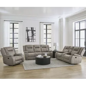Blake Desert Taupe Manual Reclining Sofa Loveseat and Recliner