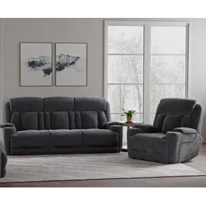 Dalton Lucky Charcoal Power Reclining Sofa and Recliner