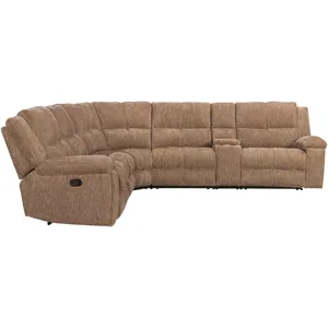Bronco Plush Tobacco 6 Piece Modular Manual Reclining Sectional