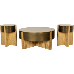 Aspen 42 Inch Round Cocktail Table with 2 End Tables