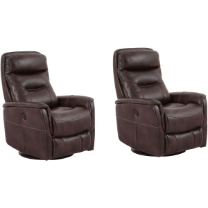 Gemini Truffle Power Swivel Glider Recliner Two Pack