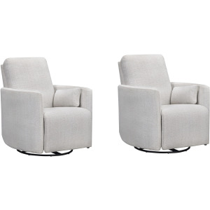 Turner Acadia White Manual Swivel Glider Recliner Two Pack