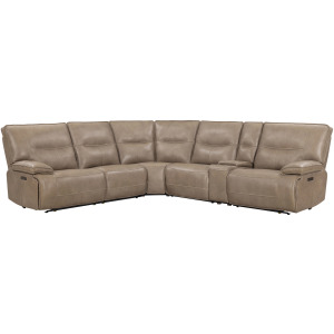 Gladiator Genova Mocha 6 Piece Modular Zero Gravity Power Reclining Sectional with Power Adjustable Headrests