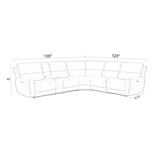 Hancock Apple Cider 6 Piece Zero Gravity Power Reclining Sectional with Power Adjustable Headrests