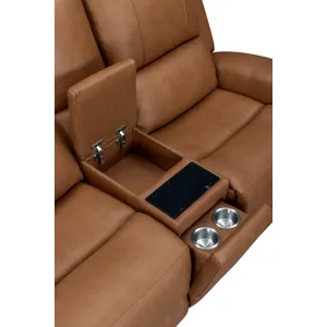 Belmont Lyric Caramel Zero Gravity Power Reclining Sofa Loveseat and Recliner