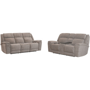 Colton Branson Tweed Power Zero Gravity Sofa and Loveseat with Immersive Audio